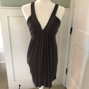 Super cute deep v dark grey mini dress in small.